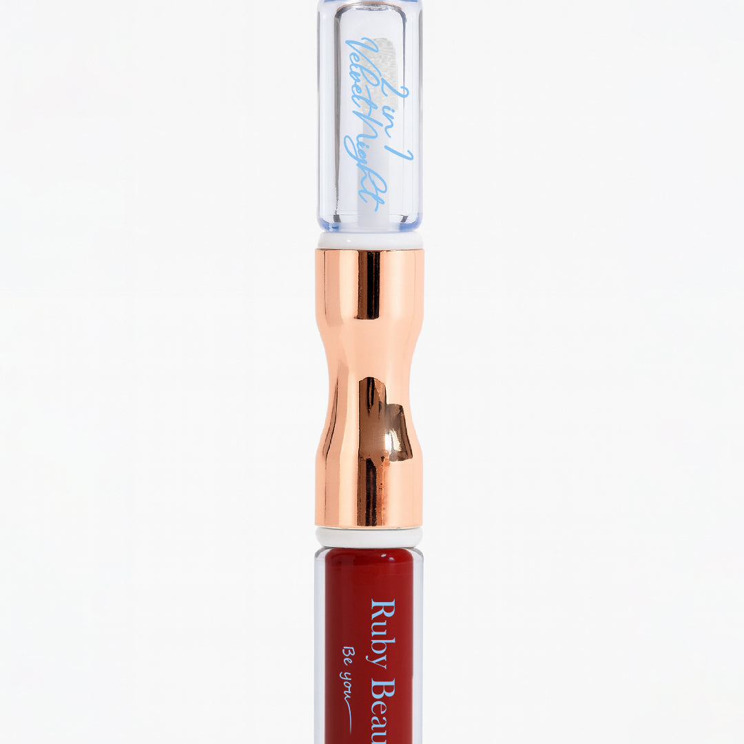 Ruby Beauty Velvet Night 2-in-1 Lipstick and Lip Oil with glossy finish