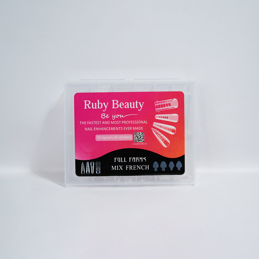 Ruby Beauty nail sculpting form kit with French tips and stickers
