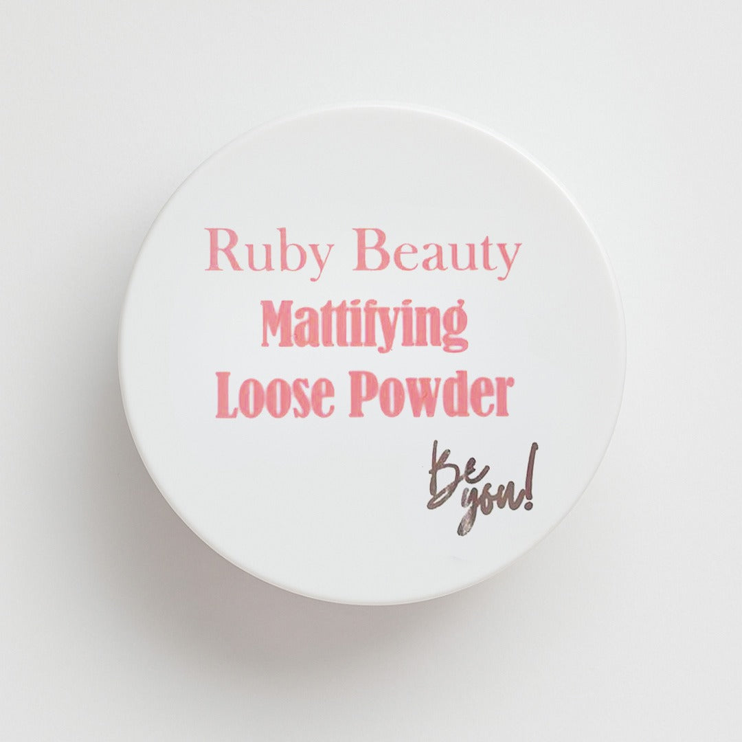 Ruby Beauty mattifying loose powder – oil-control setting powder for oily skin in Lebanon
