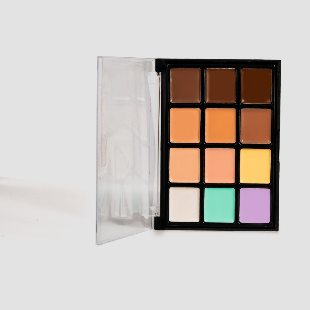 Ruby Beauty Corrector Palette flat lay with 12 colors – full shade range