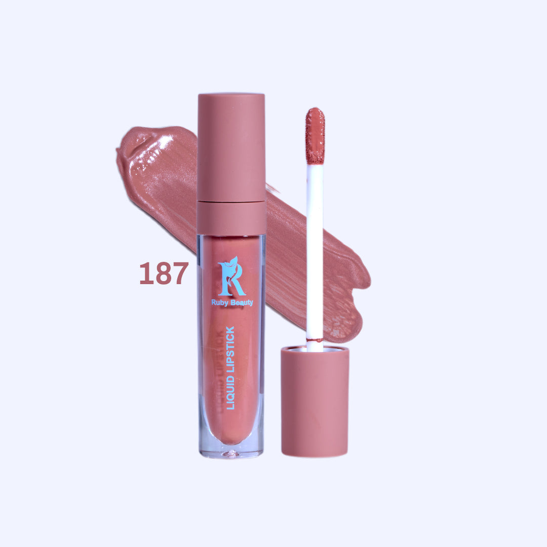 Ruby Beauty Matte Liquid Lipstick shade 187 deep rose pink