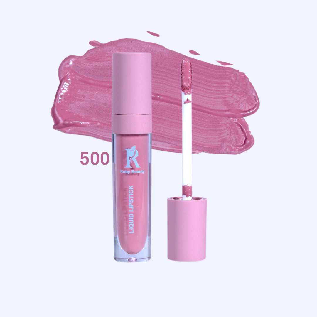 Ruby Beauty Matte Liquid Lipstick shade 500 soft baby pink