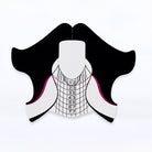 Roll of black and white nail forms with application sample